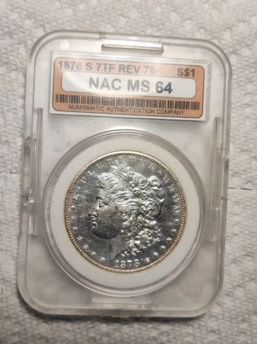1878 S 7TF REV 78 Morgan Silver dollar / NAC MS 64
