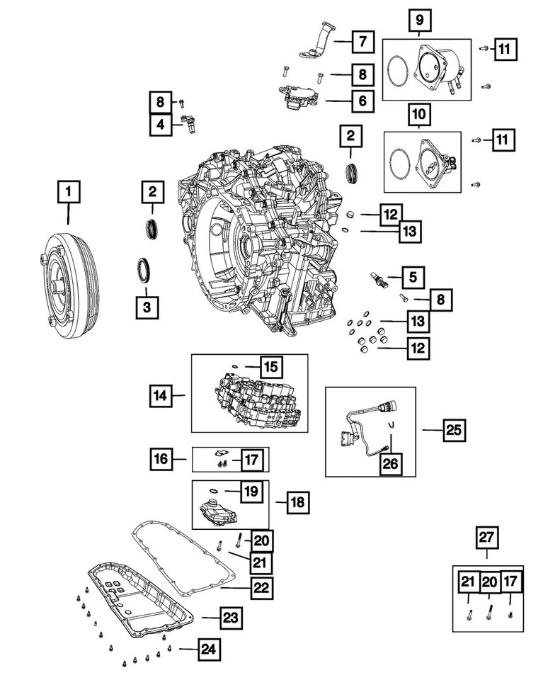 2007-17 COMPASS CALIBER PATRIOT CVT2 传输油过滤器 原始设备制造商 # 5191890AA — 第 4/4 张图片