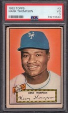 1952 Topps Henry Hank Thompson #3 PSA 3 VG -- beautiful image -- red back