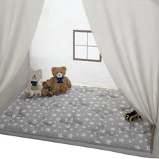 Kids Play Mat 53"x36" Non Slip for Tents Indoor/Outdoor Toddler Star Print Large