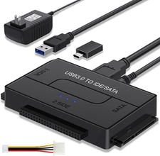 SATA IDE to USB 3.0 Adapter for 2.5/3.5 HDD SSD Data Transfer with Power Supply