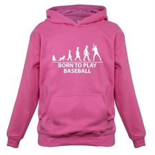 Born To Play Baseball - Kids Hoodie / Sweater - Base Ball Player Fan Love Bat