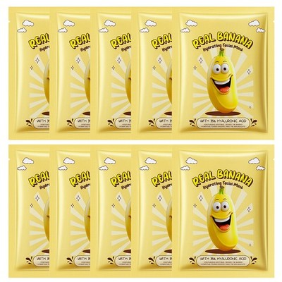 10 Sheets Facial Mask Sheet Smoothing Banana Hydrating Facial Mask Moisturizing