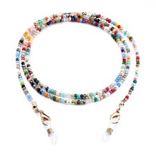 Mask Lanyard Eyeglasses Chain Healing Crystal Beaded Sunglasses Chains with P...