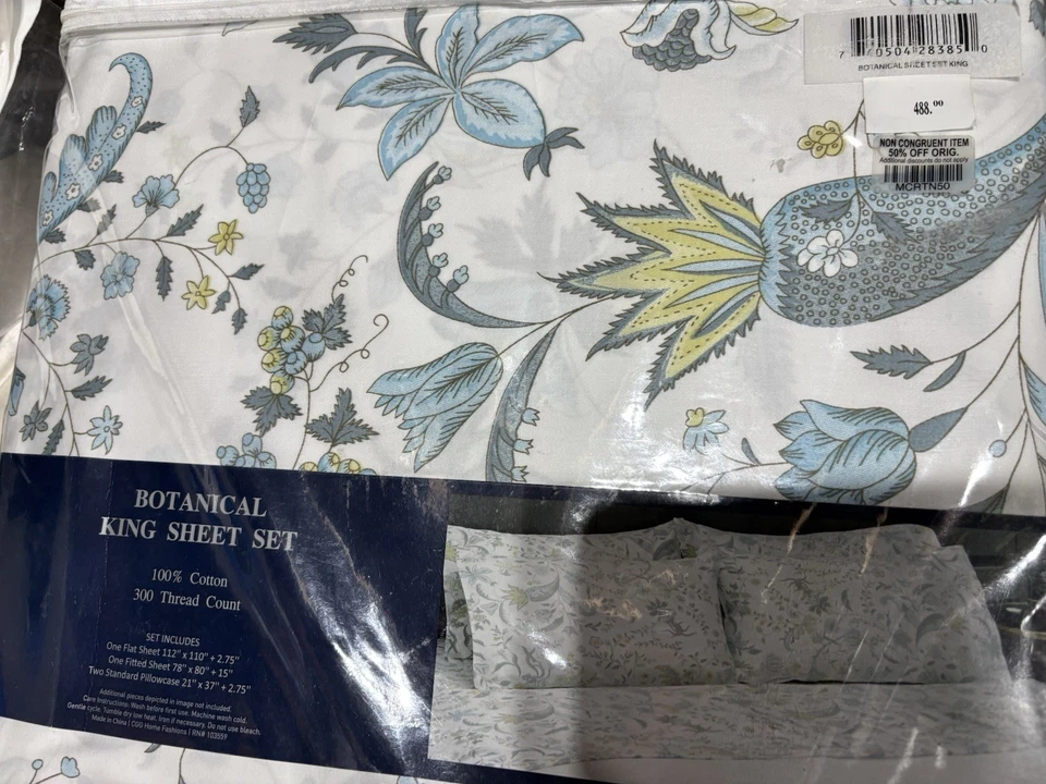 Conjunto de lençóis florais 100% algodão botânico Belle Epoque - Imagem 4 de 4