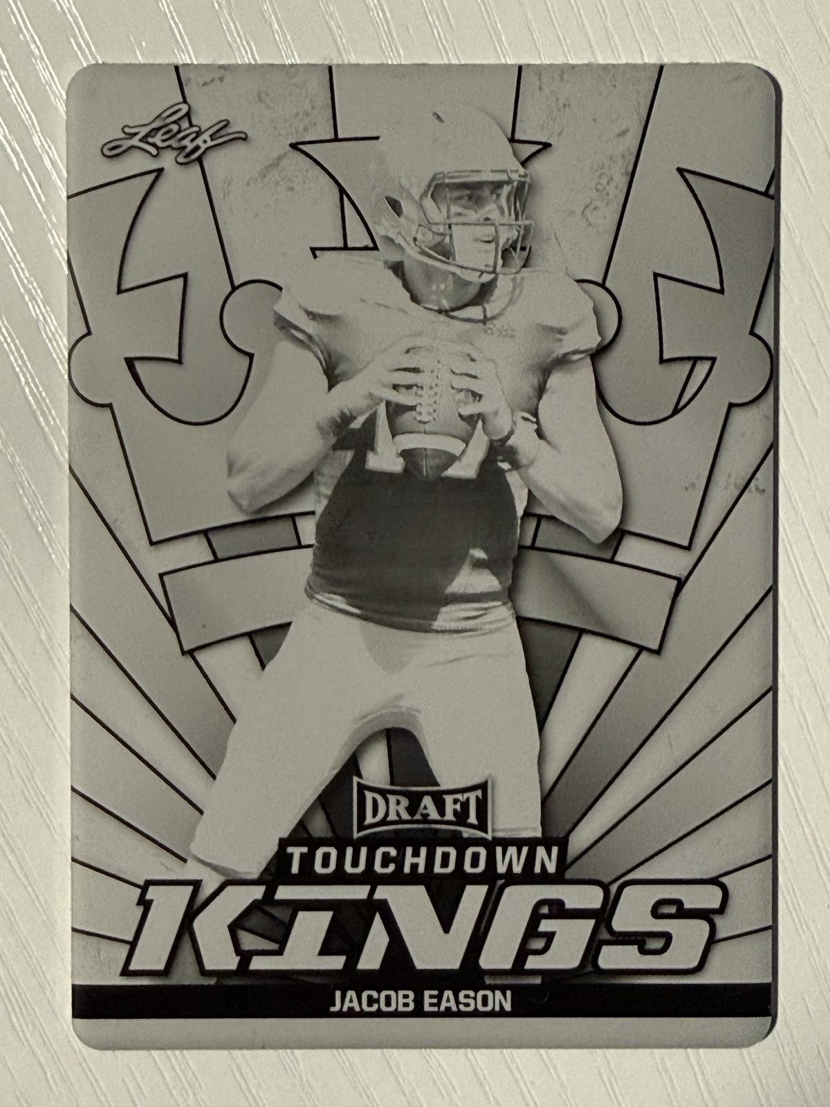 Jacob Eason 2020 Leaf Draft Black Printing Plate #81 1/1 Washington Huskies