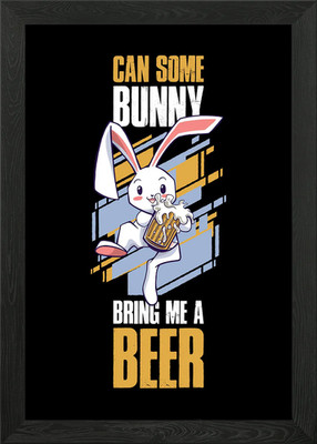Bunny Bring Me Bier Ostern gerahmtes Wandbild Poster Leinwanddruck Bild