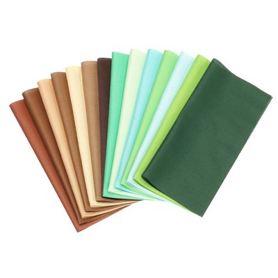 14Pcs 8''x8'' Solid Color Cotton Fabric Bundles Precut Fabric Square, Coffee Green