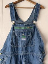 Liberty Bib Overalls Mens 42x32 Denim Blue Button Fly Carpenter Hammer Loop