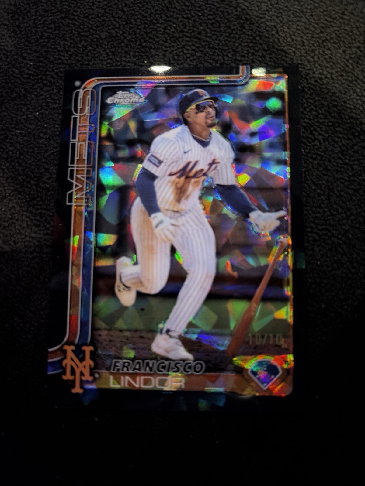 Francisco Lindor 2025 Topps Chrome #170 Black Refractor /10 Price 