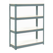 Boltless Extra Heavy Duty Shelving 48"W x 24"D x 84"H Gray 6 Shelves 1200 lbs.