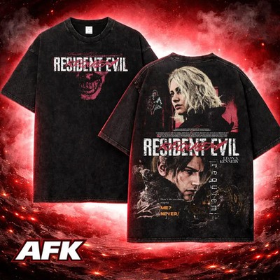 Arcade Anime Resident Evil Requiem RE9 Leon S Kennedy Horror Game 2 Sided Washed