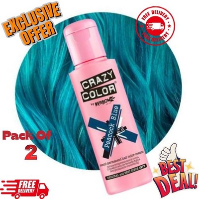 Crazy Color Semi-Permanent Conditioning Haarfarbe Farbe Creme Tönung 100ml 2er Pack