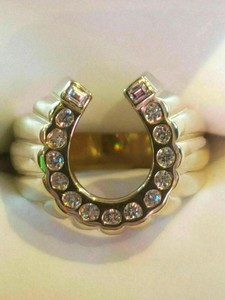 Authentic 2.0Ct Round Lab Created Diamond Horseshoe Engagement Ring 14K Yellow Gold Plated