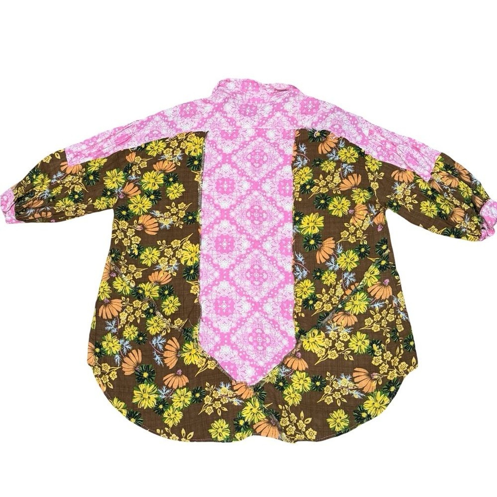 POL Patchwork Floral Button-Down Shirt – Women’s … - image 7
