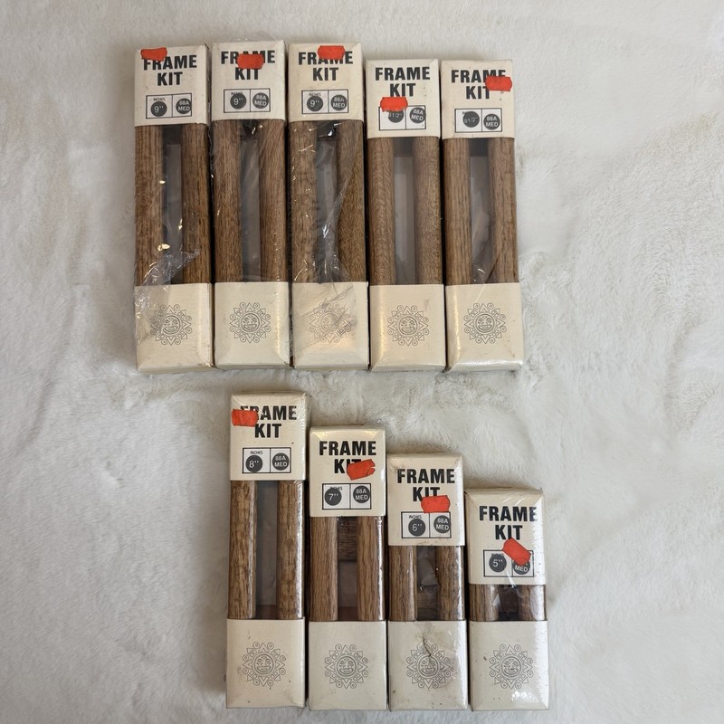 Vintage Hy-Jo Picture Frame Kits Bundle Wooden Deadstock New Rare Brown 88A Med