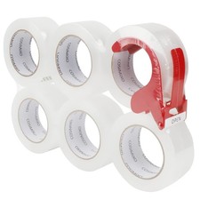 Clear Packing Tape 6 Rolls 2.5mil Heavy Duty Shipping Tape 1.88x110yd Industrial