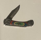 Damascus Folding Pocket Knife With Look Back Handle New Without Box — photo 3