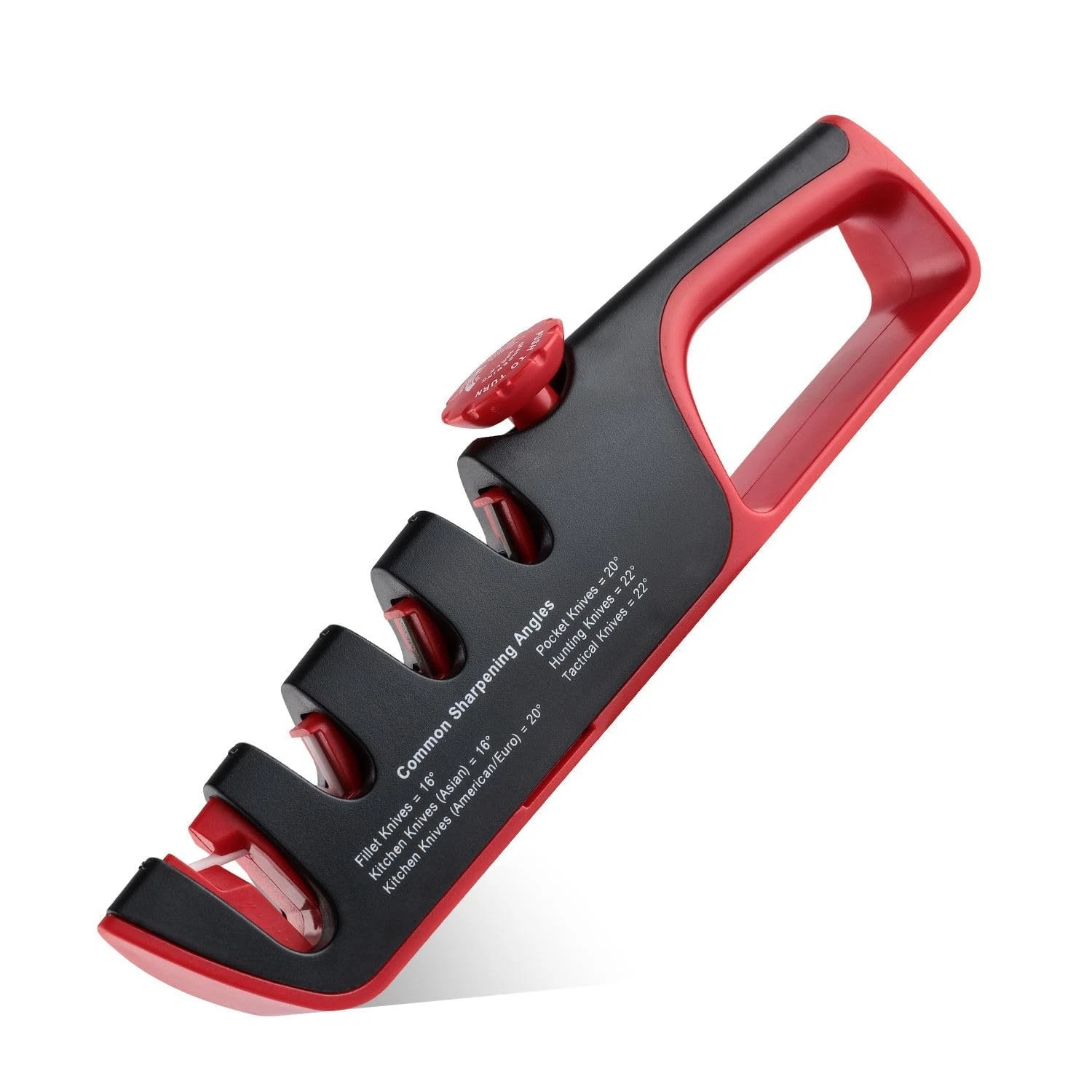4-in-1 Manual Sharpener – Best Kitchen Sharpener with Tungsten Carbide & Cera...