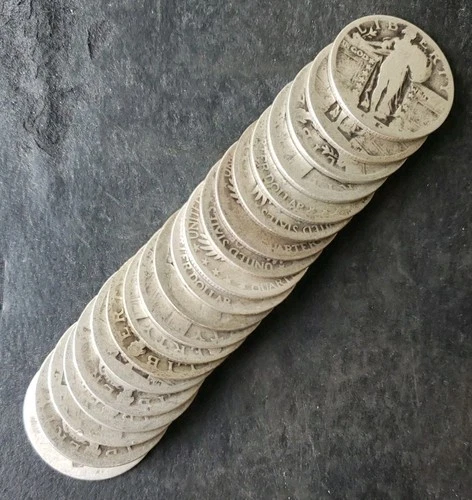 Lot of 20 25c Standing Liberty Silver Quarter Dollars, Dateless Ones