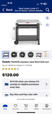 Feasto 3-Shelf Grill Table for Outside, Movable Prep Table Cooking Station