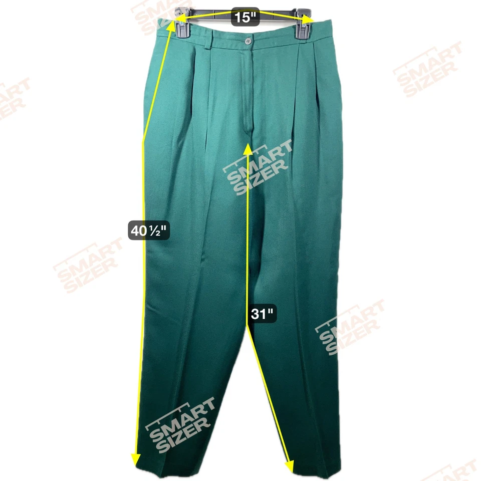 Повседневный угловой платье брюки женский размер 12 зеленый плиссированные прямые штанины брюки - Изображение 2 из 4