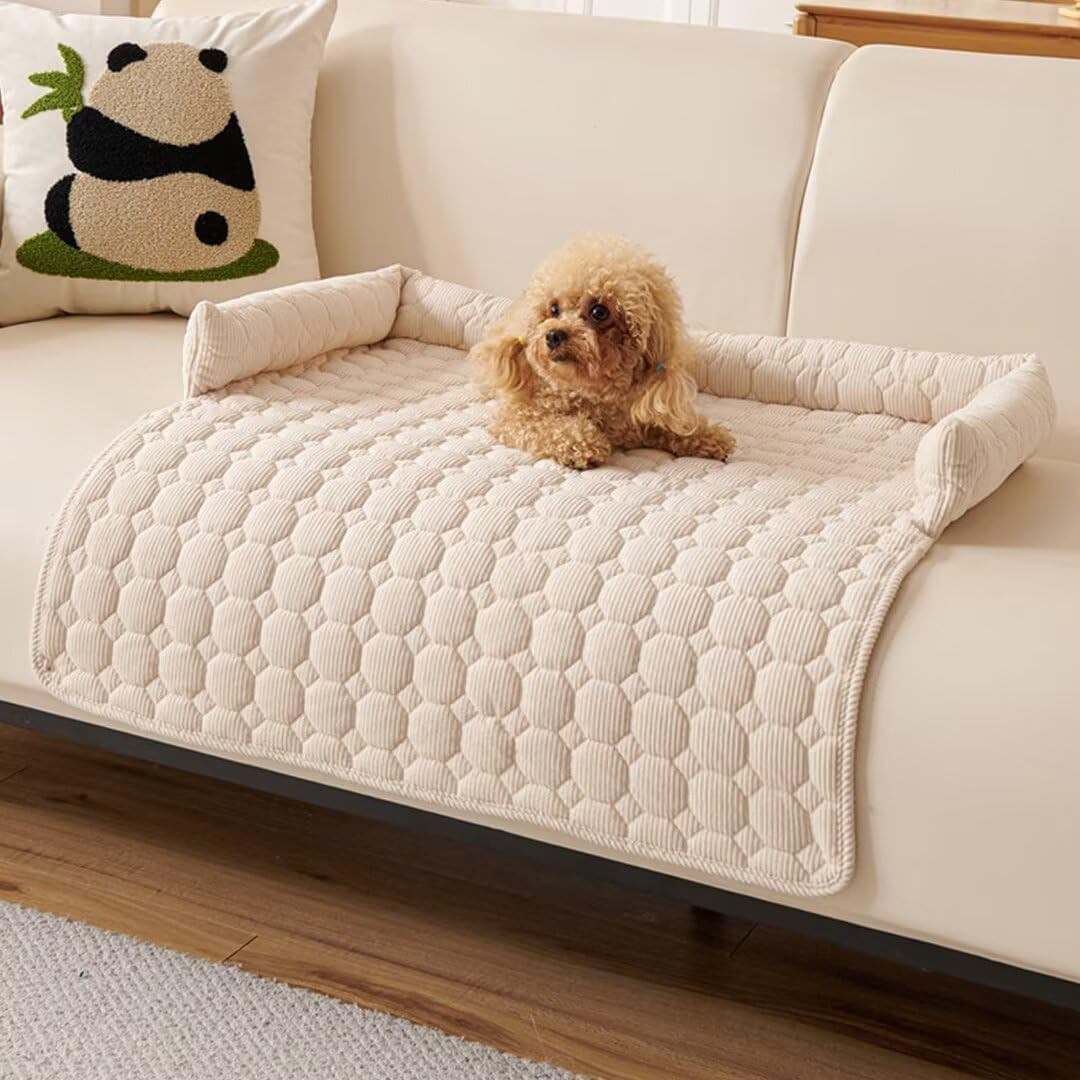 Cuccia per Cani Lavabile e Coperta Protettiva Divano con Bordo Imbottito
