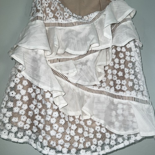 NWT Selfie Leslie White Embroidered Dress Size small - 第 6/9 張圖片