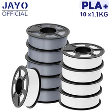 JAYO 11KG PLA+ White+Silver 1.75mm 3D Printer Filament PLA Plus Low Shrinkage