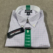Kirkland Men's Traditional Fit Non-Iron Dress Shirt Multicolor 17 X 36/37.