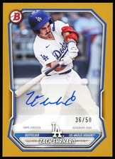 2026 Bowman Zach Ehrhard #BPA-ZE Gold Border AUTO /50
