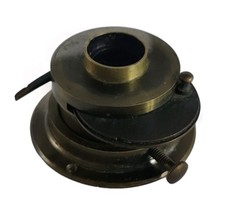 Camera Lens "Ancestor" In Brass With Rotary Guillotine Diaphragm.