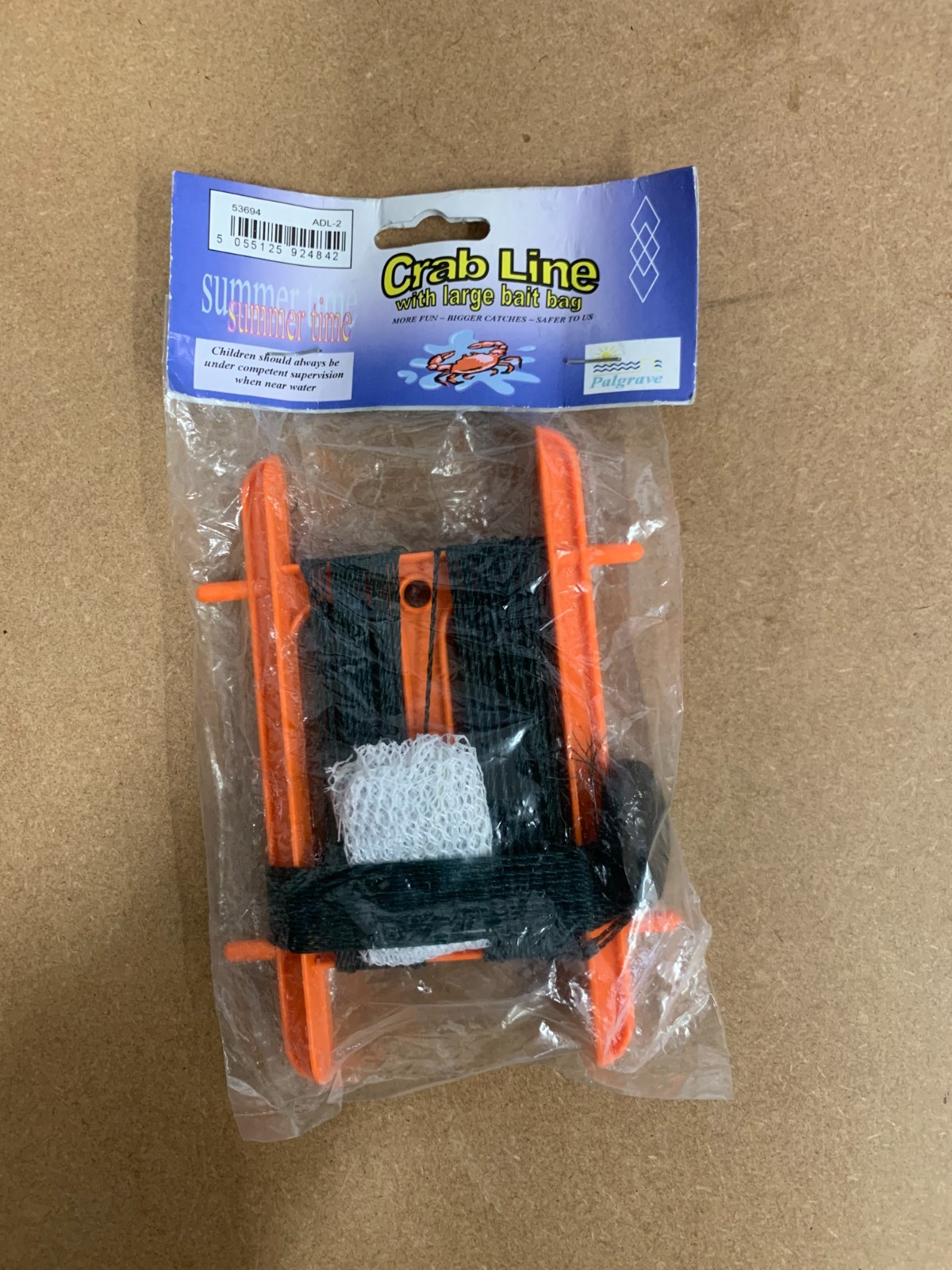 2 x Crab Line 11m with Bait Bag & Weight Child Safety No Hooks Fishing Holiday