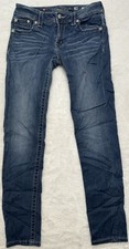 Miss Me Blue Jeans Signature Skinny Women's Size 29 Rhinestones Bling Denim