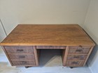 Mid-Century Modern Walnut Executive Desk w/ Typewriter Drawer — photo 1