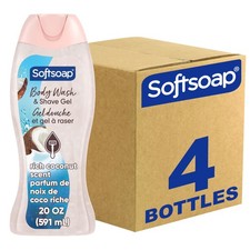 Softsoap Moisturizing Body Wash and Shave Gel, Rich 20 Fl Oz Pack of 4 