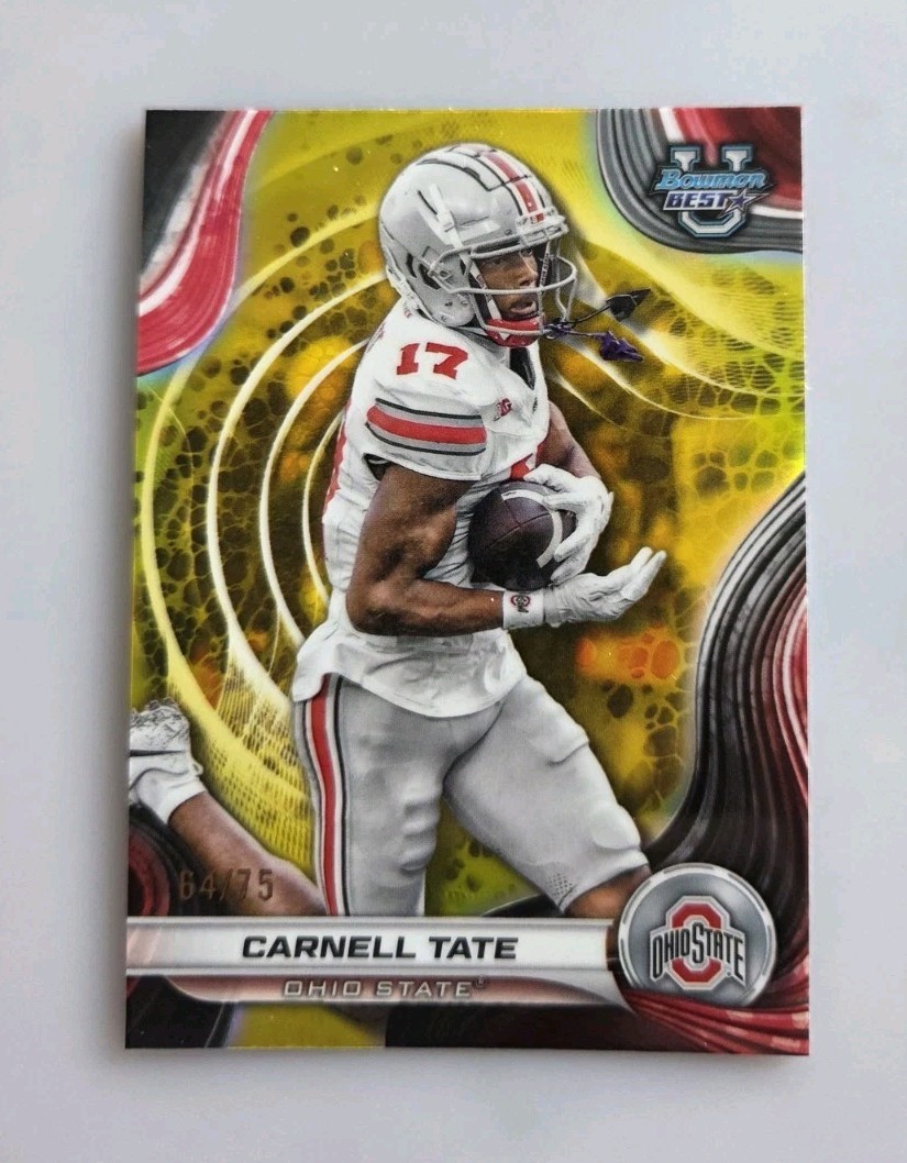 Carnell Tate /75 - 2024 Bowman’s Best U 1st Yellow Refractor