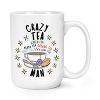 VerrüCkte Tee Mann Stars 426Ml Groß Becher Tasse Vatertag Freund Britisch Lustig