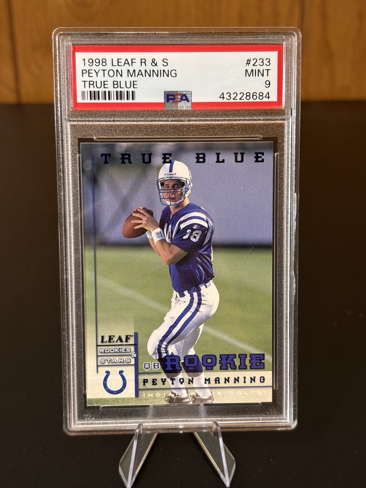 1998 LEAF ROOKIE & STARS PEYTON MANNING #233 TRUE BLUE /500 ROOKIE RC COLTS