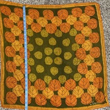 Vera Neumann Vintage square scarf - MOD leaf print with Ladybug C Logo