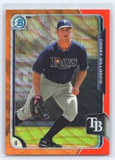 2015  BOWMAN CHROME #BCP216 CASEY GILLASPIE ORANGE WAVE REFRACTORS BLUE JAYS
