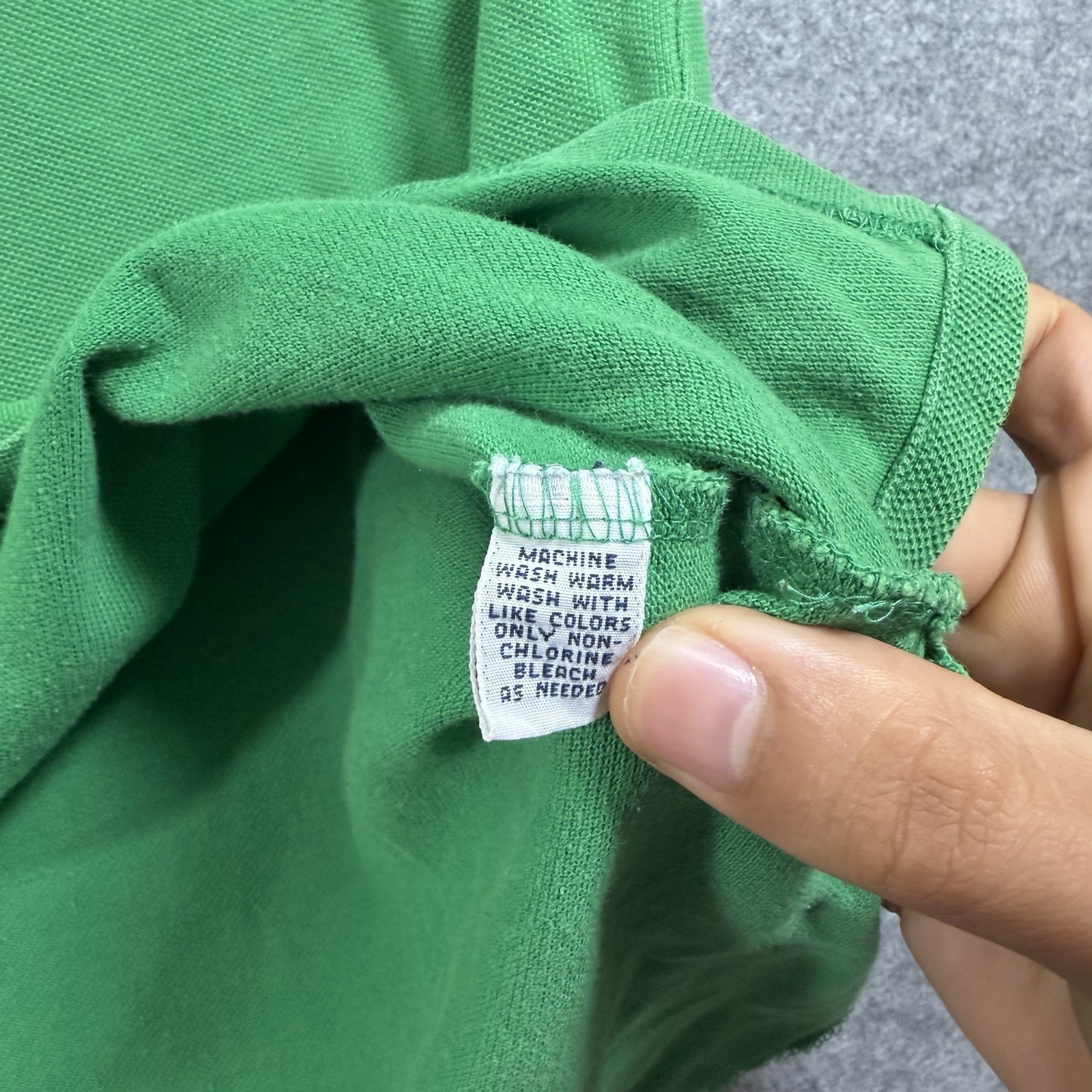 Vintage 80s Polo Ralph Lauren Polo Shirt Mens L Green Navy Cotton Classic SS thumbnail 10