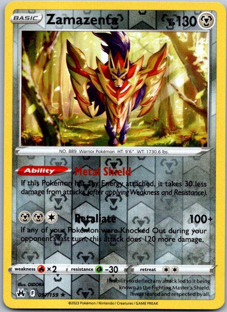 097/159 Zamazenta - Reverse Holo Rare - Sword & Shield - NM/M