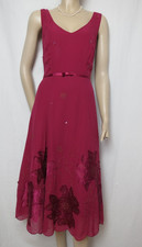 Laura Ashley Seidenkleid 38 fuchsia rot Seide Hochzeit festlich Abend Kleid