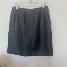 Wilsons Maxima size 12 black Leather sbove knee skirt