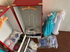 Princess Diana Royal Wardrobe Collection Red Trunk-4 Dresses, Many Hats & Tiaras