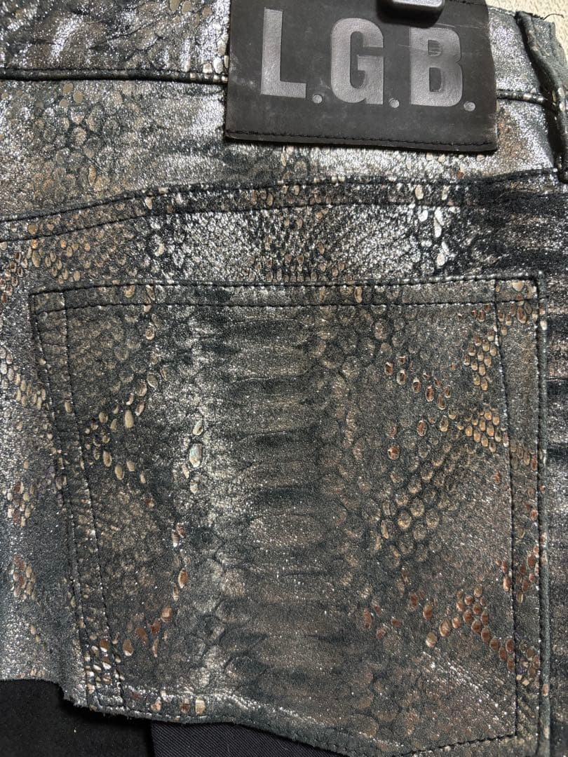 LGB Python Print Leather Micro Mini Skirt Size 27 - image 6