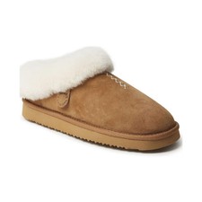 Women's Dearfoams Adelaide Genuine Shearling Clog Slipper Chestnut