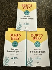 Burt's Bees Herbal Blemish Patch w/ Aloe  BHA 72 Patches Clear  Balanced