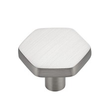 5 Pack Hexagon Cabinet Knobs 1.1 inch Silver Knobs for Kitchen Drawers